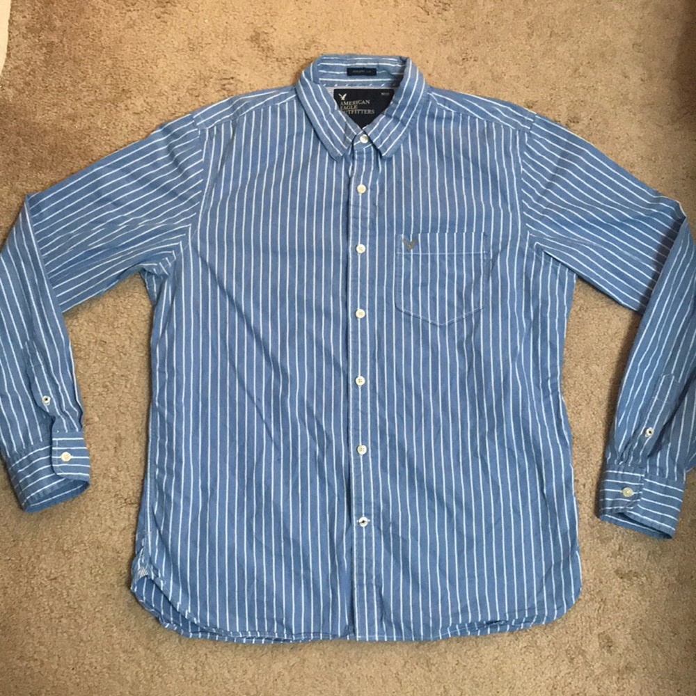 American Eagle Blue Button Up
